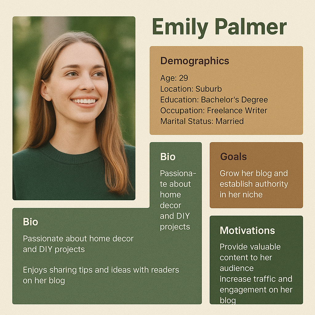 User persona template for keyword research